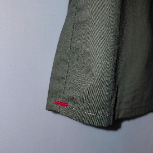 XiRENA Tasha Blouse Women's Size XS Olive Green 100% Cotton Puffed Sleeve - Picture 2 of 7